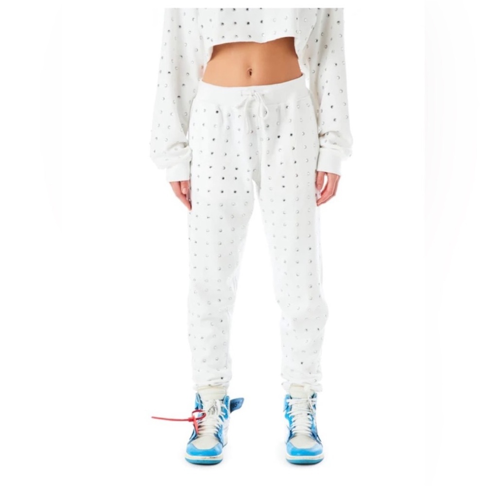 Brand new LF CARMAR Rhinestone white sweats never worn perfect condition
